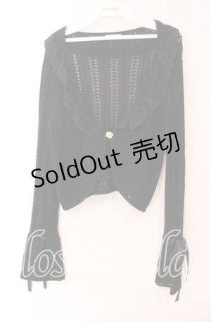 画像: axes femme / ショート丈ニットボレロ  クロ O-25-11-17-058-AX-TO-IG-OS