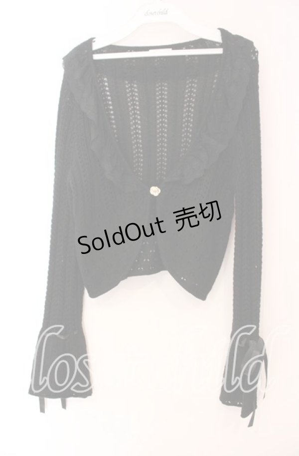 画像1: axes femme / ショート丈ニットボレロ  クロ O-25-11-17-058-AX-TO-IG-OS (1)