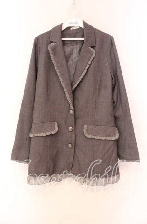 画像: axes femme / マニッシュロングジャケット  グレー O-25-11-17-060-AX-JA-IG-OS