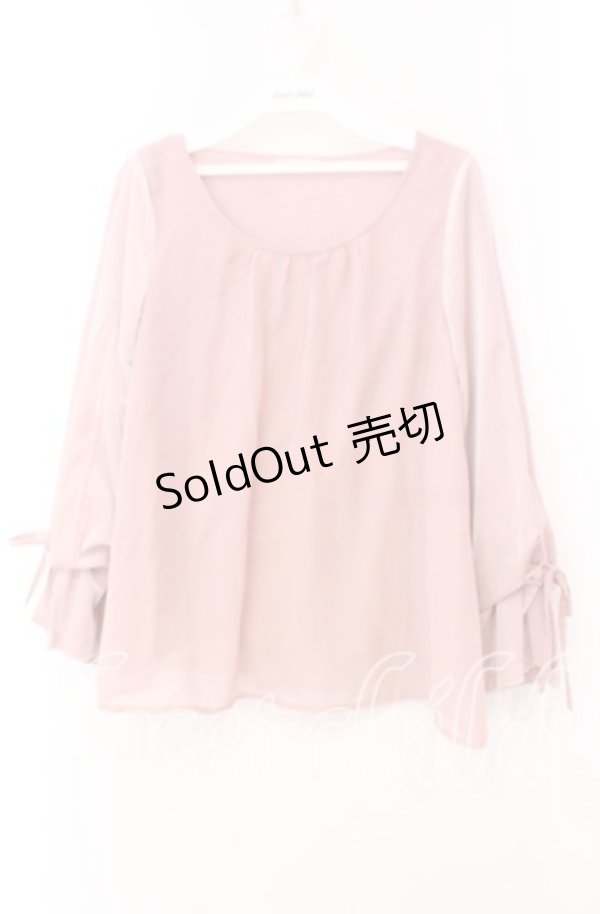 画像1: axes femme / ベロアキャンディ袖プルオーバー  ピンク O-25-11-17-061-AX-TO-IG-OS (1)