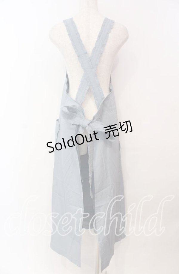 画像3: 【SALE】KETTY / ひまわりプリントエプロン  ブルー O-25-11-17-005-EL-OP-IG-ZT447 (3)