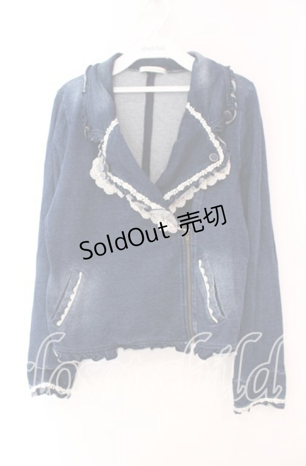 画像1: axes femme / デニム風ライダースジャケット  インディゴ O-25-11-17-062-AX-JA-IG-OS (1)