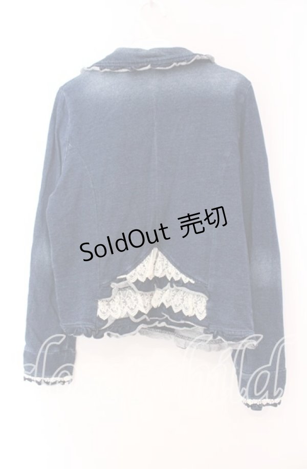 画像3: axes femme / デニム風ライダースジャケット  インディゴ O-25-11-17-062-AX-JA-IG-OS (3)