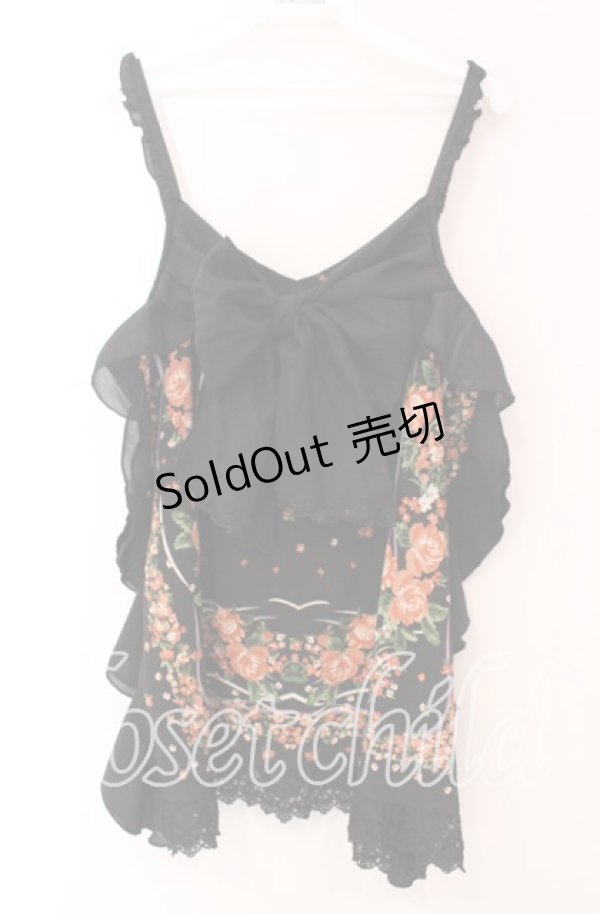 画像1: axes femme / ローズフレームキャミトップス  クロ O-25-11-17-063-AX-TO-IG-OS (1)