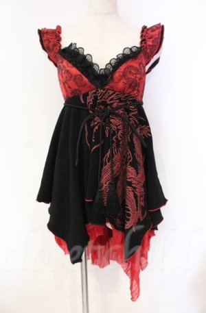 画像: Qutie Frash / DSサテン切り替えベビードール【旧タグ】  ブラック×レッド O-25-11-17-1011-QU-OP-IG-OS