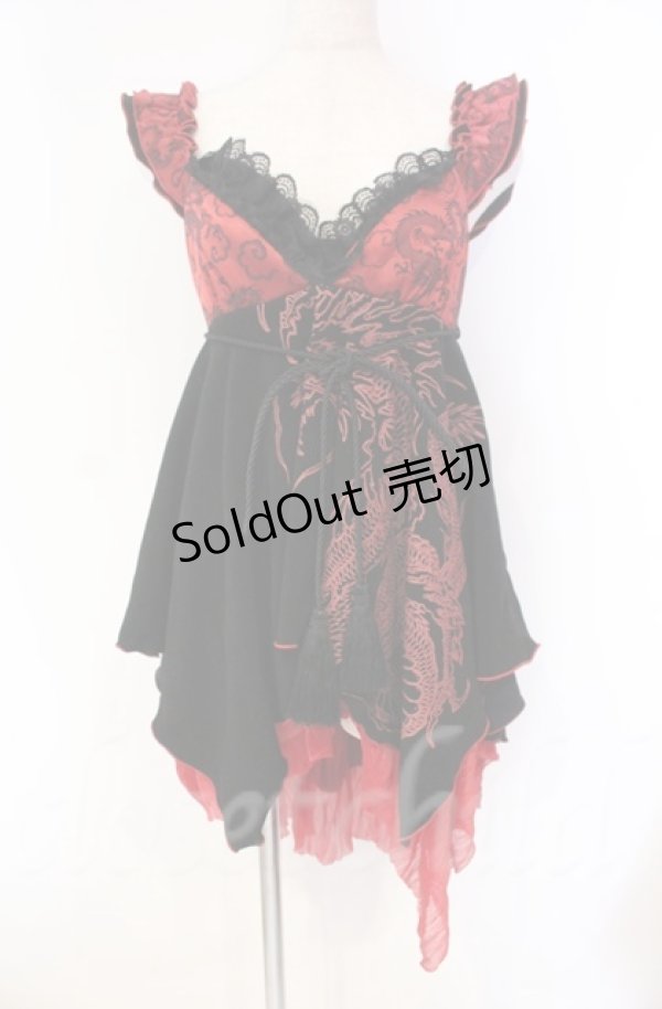 画像1: Qutie Frash / DSサテン切り替えベビードール【旧タグ】  ブラック×レッド O-25-11-17-1011-QU-OP-IG-ZT213 (1)