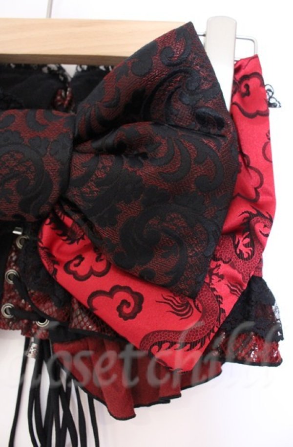 画像2: Qutie Frash / リボン帯コルセット  レッド O-25-11-17-1002-QU-ZA-OW-ZT096 (2)