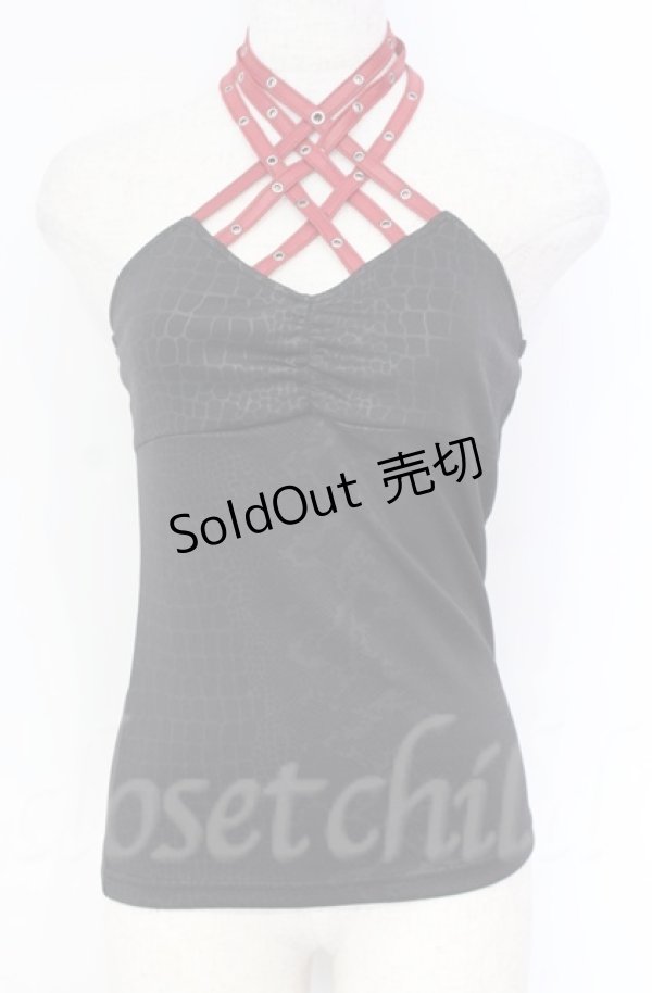 画像1: Qutie Frash / クロスキャミ【旧タグ】  ブラック×レッド O-25-11-17-1015-QU-TO-IG-OS (1)