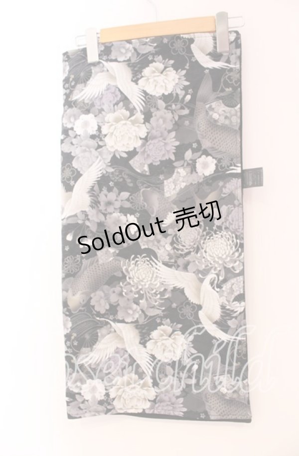 画像2: Qutie Frash / 2022浴衣4点SET 風呂敷単品  蓮ブラック O-25-11-17-066-QU-ZA-IG-OS (2)