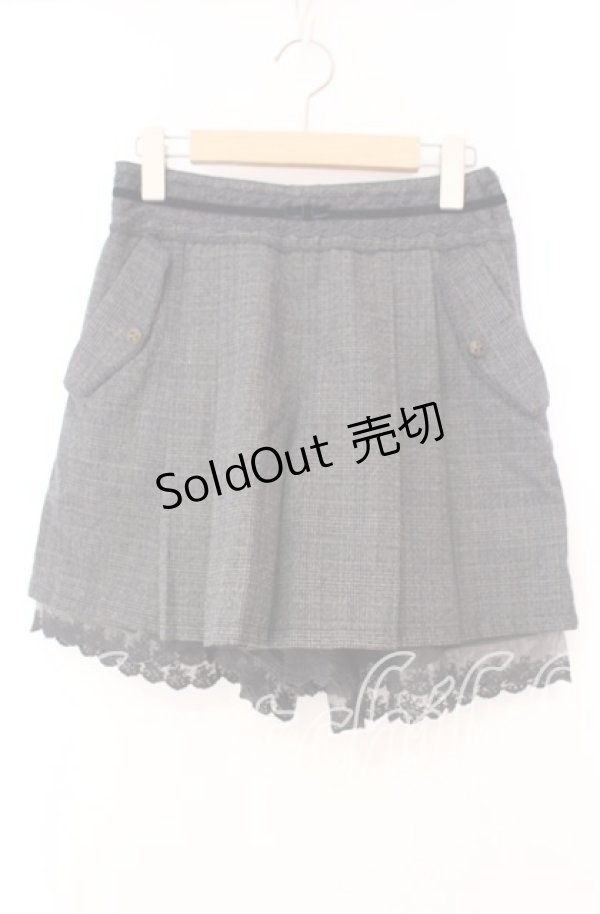 画像1: axes femme / チェック柄フレアキュロット  グレー O-25-11-17-011-AX-PA-IG-OS (1)