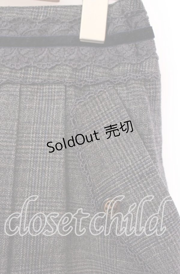 画像2: axes femme / チェック柄フレアキュロット  グレー O-25-11-17-011-AX-PA-IG-OS (2)