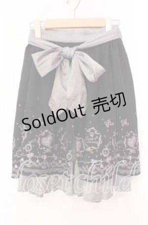 画像: axes femme / メルヘン刺繍スカート  グレー×クロ O-25-11-17-012-AX-SK-IG-OS