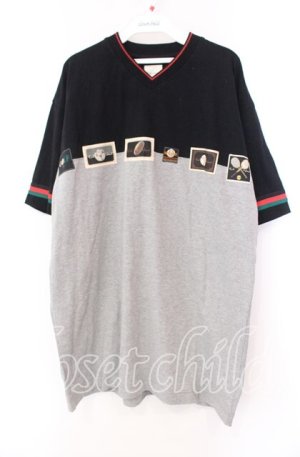画像: Karl Helmut / スポーツパッチビッグTシャツ  ブラック×グレー O-25-11-17-018-EL-TO-IG-OS