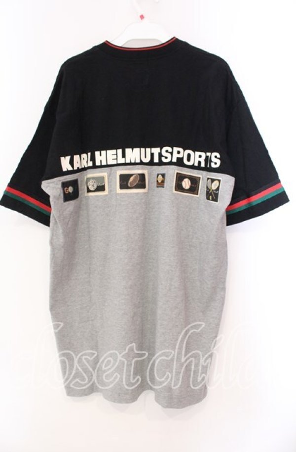 画像3: Karl Helmut / スポーツパッチビッグTシャツ  ブラック×グレー O-25-11-17-018-EL-TO-IG-ZT446 (3)