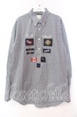 画像1: Karl Helmut / チェックワッペンシャツ  クロ×シロ O-25-11-17-019-EL-BL-IG-ZT447 (1)