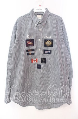 画像: Karl Helmut / チェックワッペンシャツ  クロ×シロ O-25-11-17-019-EL-BL-IG-OS