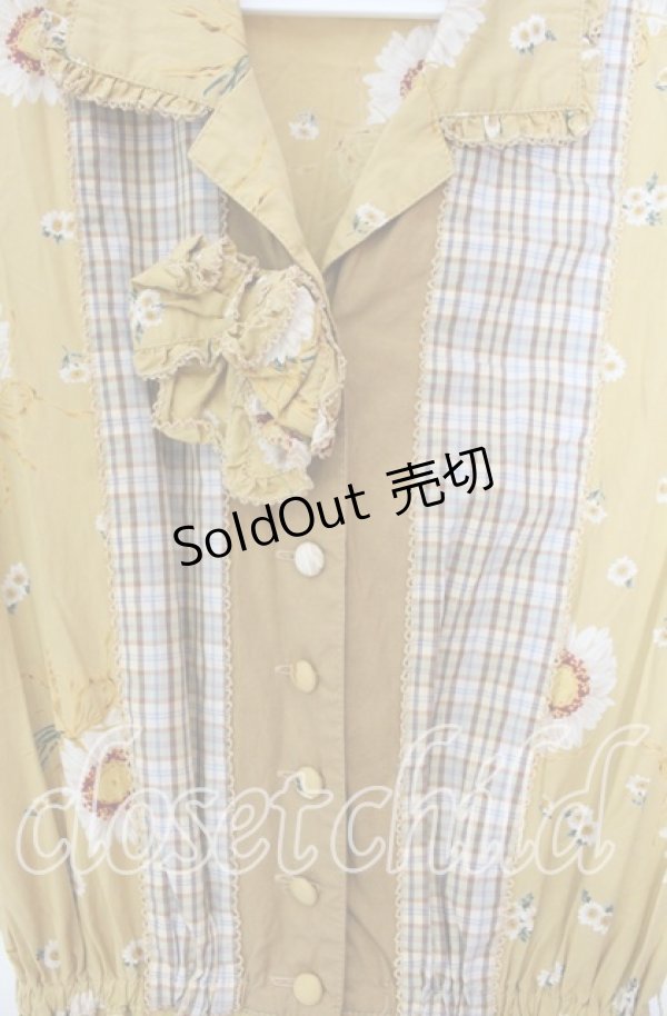 画像2: pa.se.ri. / チェック切り替えマーガレットワンピース  マスタード O-25-11-17-022-LO-OP-IG-OS (2)