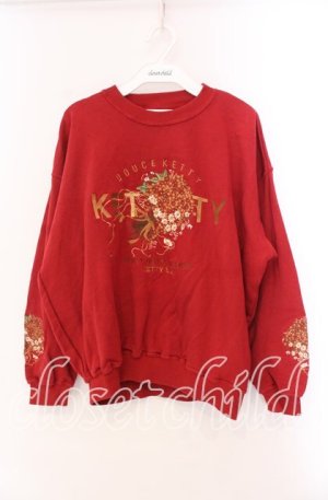 画像: KETTY / ブーケ刺繍トレーナー  アカ O-25-11-17-023-EL-TO-IG-OS