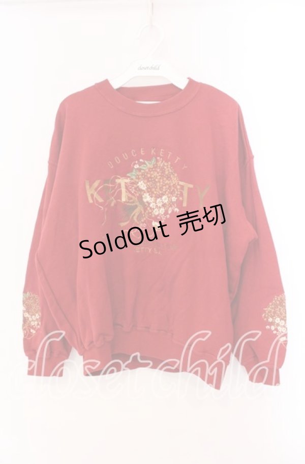 画像1: KETTY / ブーケ刺繍トレーナー  アカ O-25-11-17-023-EL-TO-IG-ZT478 (1)