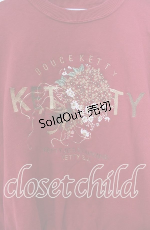 画像2: KETTY / ブーケ刺繍トレーナー  アカ O-25-11-17-023-EL-TO-IG-ZT478 (2)