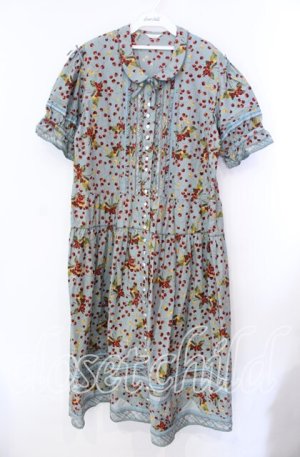 画像: PINK HOUSE / チェリープリント裾ギンガムワンピース【お直しあり】  ミント O-25-11-17-029-LO-OP-IG-OS