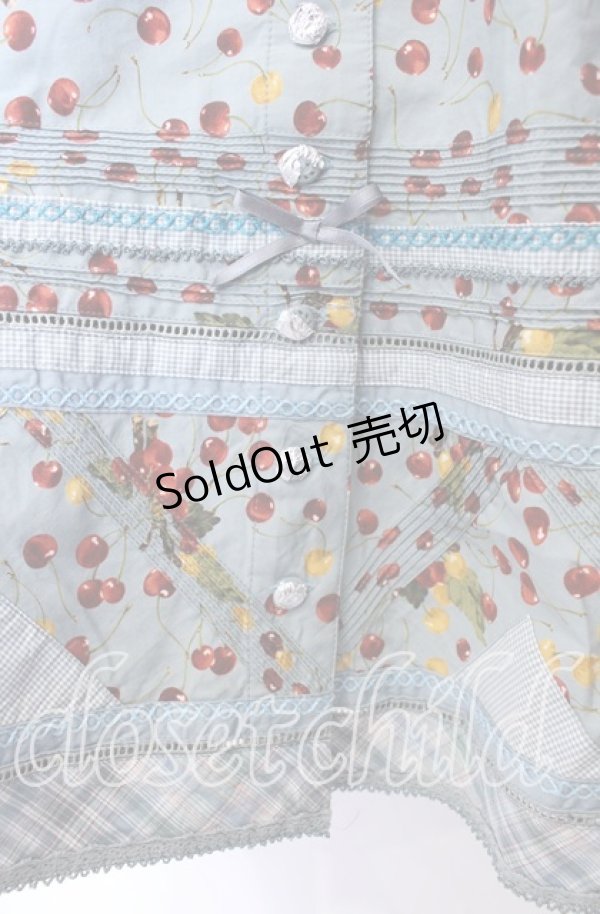 画像3: PINK HOUSE / チェリープリント裾ギンガムワンピース【お直しあり】  ミント O-25-11-17-029-LO-OP-IG-OS (3)