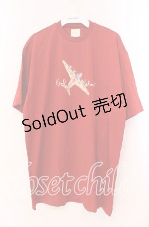 画像: Karl Helmut / 飛行機プリントTシャツ  アカ O-25-11-17-031-EL-TS-IG-ZI