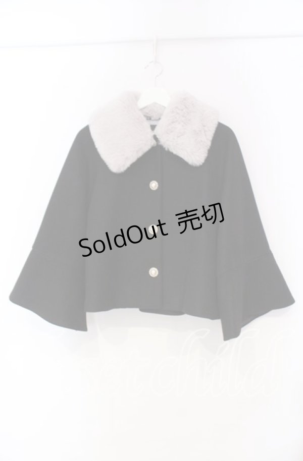 画像1: axes femme POETIQUE / ベルスリーブショートコート M クロ O-25-11-18-001-AX-CO-OW-OS (1)