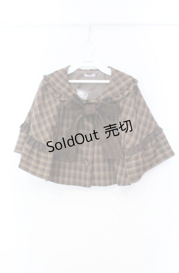 画像1: axes femme POETIQUE / レース重ねリボンタイ付ケープ M ブラウン O-25-11-18-033-AX-JA-OW-OS (1)