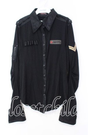 画像: Qutie Frash / ミリタリーシャツ  ブラック O-25-11-18-036-QU-TO-IG-OS