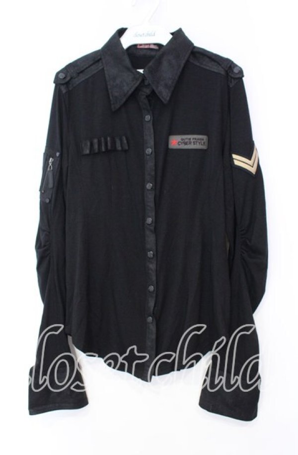 画像1: Qutie Frash / ミリタリーシャツ  ブラック O-25-11-18-036-QU-TO-IG-OS (1)