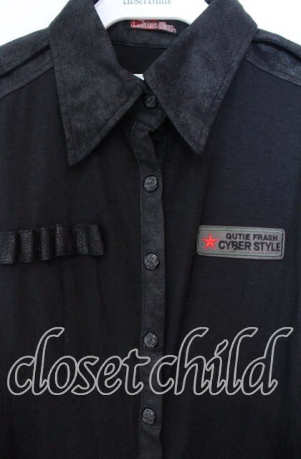 画像2: Qutie Frash / ミリタリーシャツ  ブラック O-25-11-18-036-QU-TO-IG-OS (2)