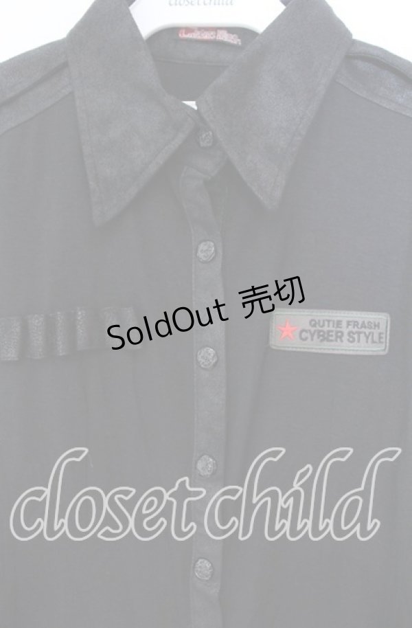 画像2: Qutie Frash / ミリタリーシャツ  ブラック O-25-11-18-036-QU-TO-IG-OS (2)