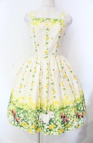 画像: Innocent World / 土田穣うさぎとりすジャンパースカート  アイボリー O-25-11-18-041-IW-OP-IG-OS