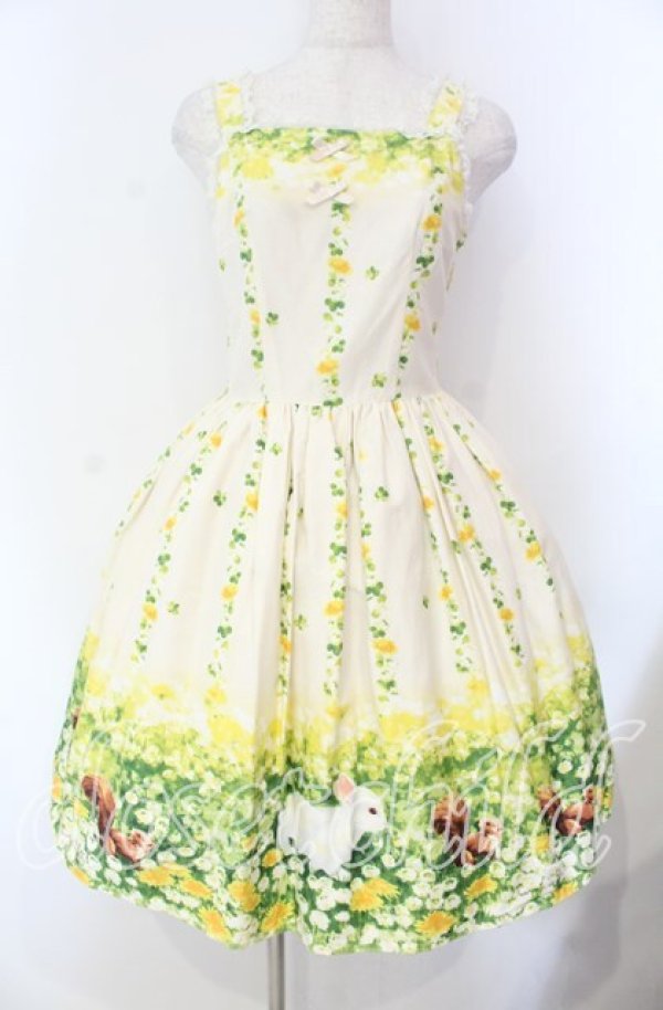 画像1: Innocent World / 土田穣うさぎとりすジャンパースカート  アイボリー O-25-11-18-041-IW-OP-IG-OS (1)