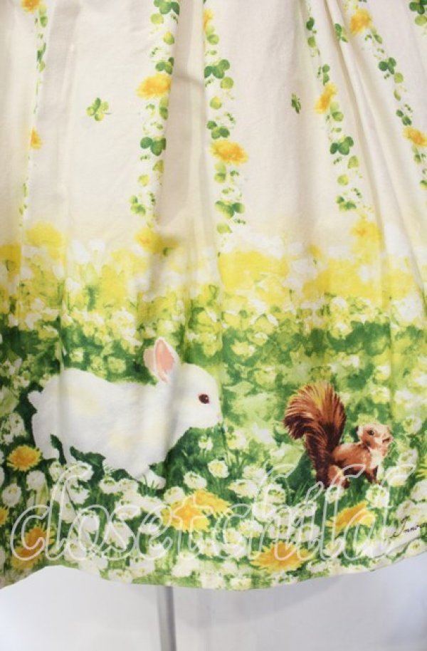 画像3: Innocent World / 土田穣うさぎとりすジャンパースカート  アイボリー O-25-11-18-041-IW-OP-IG-OS (3)