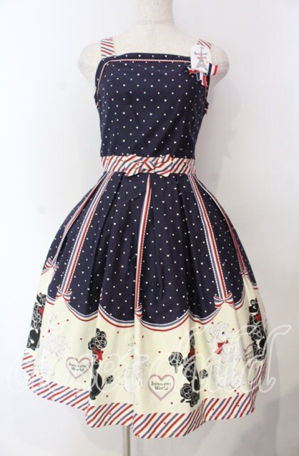 画像1: Innocent World / フレンチプードルジャストウエストジャンパースカート Ｍ ネイビー O-25-11-18-042-IW-OP-IG-OS (1)