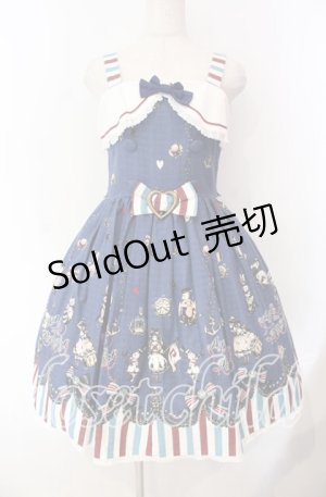 画像: ALICE and the PIRATES / アリスのワンダーマリントレジャー柄ジャンパースカート  ネイビー O-25-11-18-044-PA-OP-IG-OS