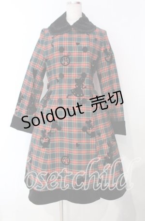 画像: Innocent World / タータンチェックフレデリックコートワンピース  グリーン O-25-11-18-046-IW-OP-IG-OS
