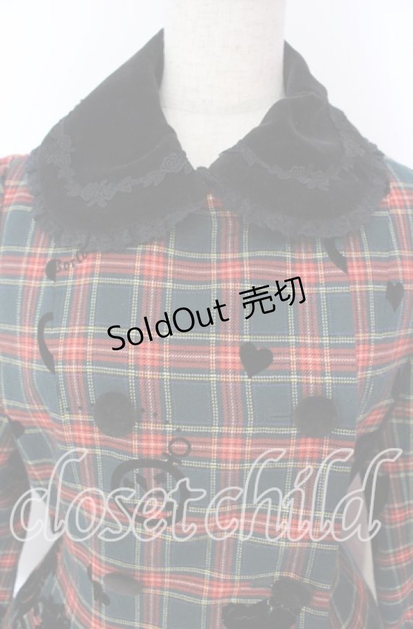 画像2: Innocent World / タータンチェックフレデリックコートワンピース  グリーン O-25-11-18-046-IW-OP-IG-OS (2)