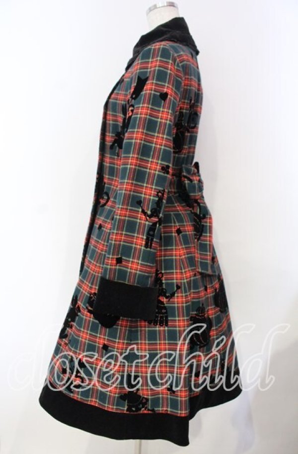 画像3: Innocent World / タータンチェックフレデリックコートワンピース  グリーン O-25-11-18-046-IW-OP-IG-OS (3)