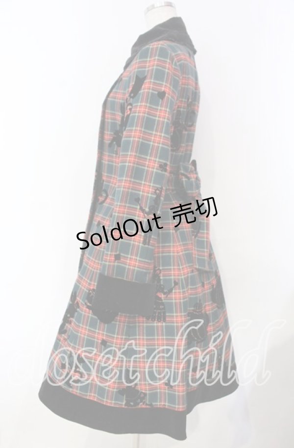 画像3: Innocent World / タータンチェックフレデリックコートワンピース  グリーン O-25-11-18-046-IW-OP-IG-OS (3)