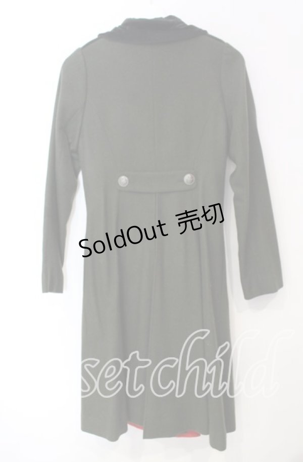 画像3: Belette / 別珍切り替えロングコート  グリーン×ブラック O-25-11-18-047-LO-OP-IG-OS (3)