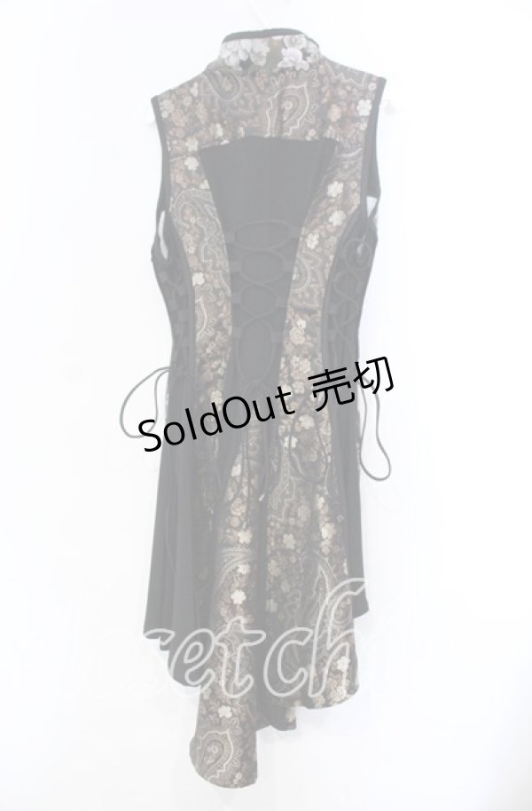 画像3: Qutie Frash / 和柄チャイナワンピ  ブラウン O-25-11-18-056-QU-OP-OW-OS (3)