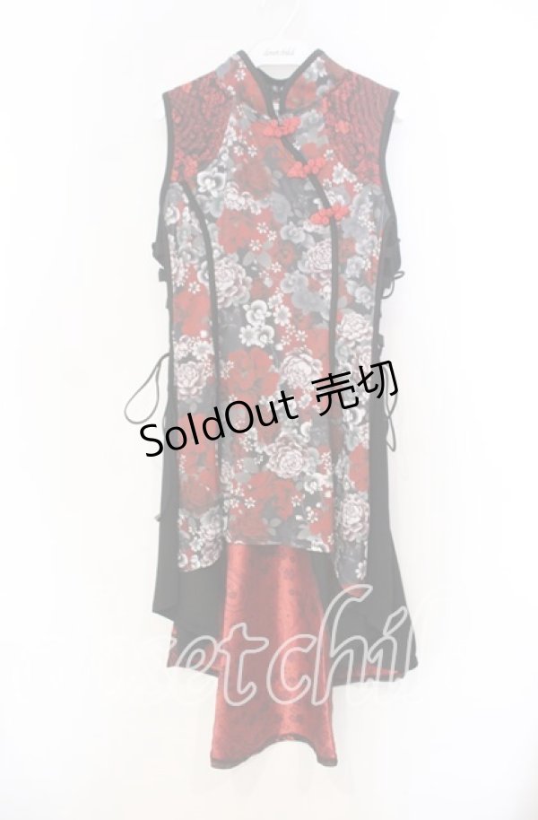 画像1: Qutie Frash / 和柄チャイナワンピ  レッド O-25-11-18-057-QU-OP-OW-OS (1)