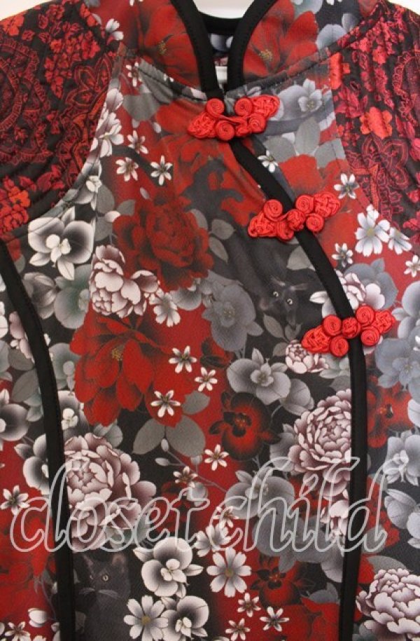 画像2: Qutie Frash / 和柄チャイナワンピ  レッド O-25-11-18-057-QU-OP-OW-OS (2)