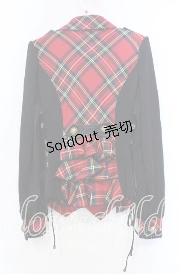 画像3: Qutie Frash / タータンダブルテーラードジャケット  レッド O-25-11-18-059-QU-JA-OW-OS (3)