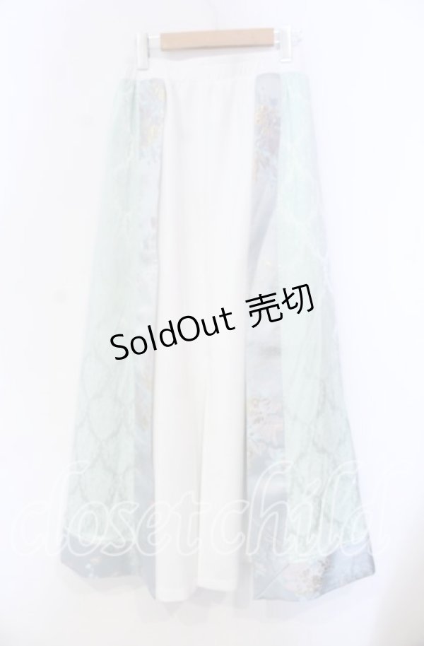 画像3: Qutie Frash / 和柄プリーツロンスカ  ミントグリーン O-25-11-18-062-QU-SK-OW-OS (3)