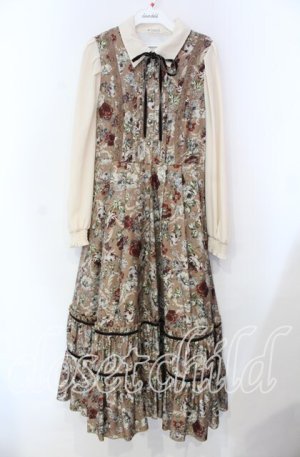 画像: axes femme / クラシカルフラワーワンピース/ミュルーズ染織美術館コラボ F ベージュ O-25-11-18-008-AX-OP-OW-OS