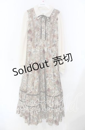 画像: axes femme / クラシカルフラワーワンピース/ミュルーズ染織美術館コラボ F ベージュ O-25-11-18-008-AX-OP-OW-OS